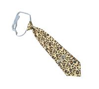 LUOFENG Cravate vintage à imprimé léopard Harajuku pour uniforme étudiant réglable pré-nouée pour femme et homme