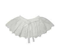 Luofeng Écharpe Femme Élégante Broderie Creuse Feuilles Faux Col Plissé Foulard à Volants Foulard Châle Emmaillotage Blouse Décorative Top Echarpe Boléros comme sur la photo Références Dimensions,