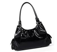 LUOFENG Élégant sac à main sous les bras inspiré de la moto coréenne avec poignée d'amour, sac à compartiments spacieux en polyuréthane pratique pour femme