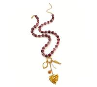 LUOFENG Élégante chaîne de sphère en céramique vintage avec breloque poisson affectueuse pour femme pour l'automne et l'hiver