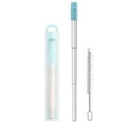 LUOFENG Lot de pailles réutilisables en acier inoxydable rétractable avec pailles en silicone pour voyage et travail