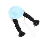 LUOFENG Mini chapeau avec longues tresses pour perroquets calopsittes petits animaux de compagnie accessoires photo cochon d'Inde hamster