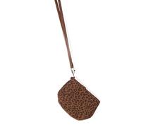 LUOFENG Mini porte-monnaie de style coréen imprimé léopard pour femmes tendance élégant motif animal sac à main compact sac d'argent de voyage