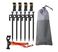 LUOFENG Piquets de tente de camping en aluminium avec crochet coupe-vent pour tente de camping