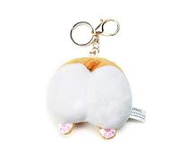 LUOFENG Porte-clés, Corgi de Dessin animé en Fourrure pour Chat, Cochon, Fesses pour clé Animal pour Porte-clés Pendentif Belle Voiture pour Porte-clés Sac à Main déco
