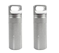 LUOFENG Porte-clés étanche en alliage d'aluminium pour pilules de poche, porte-clés léger, étui de voyage, bouteilles de médicaments