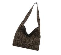 LUOFENG Sac imprimé léopard de grande capacité, sac spacieux en polyester pour femme, léger, travail, voyage, shopping essentiel