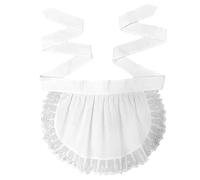 LUOFENG Tablier de soubrette - Demi-tablier de cuisine à volants - Tablier de costume de femme de chambre pour filles - Blanc