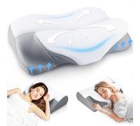 LUOFNI Oreiller cervical en mousse à mémoire de forme pour dormir, hauteur réglable : oreiller ergonomique inodore pour le cou, oreiller orthopédique avec soutien pour les personnes dormant sur le