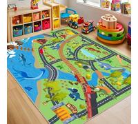 Luogort Tapis Chambre Enfant, Tapis Enfant Rectangulaire avec Parc des Dinosaures, Tapis Antidérapant pour Salle de Jeux, Chambre à Coucher, 80x150 cm