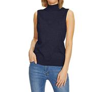 luohaibell Femmes Gilet sans Manches col Montant Hauts pour Femmes Pull col roulé Doux Basique Gilet débardeur léger Débardeur sans Manches Top décontractée (Black, S)