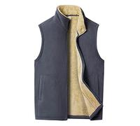 luohaibell Veste Homme Velours Polaire Gilet Chauffant Epaisse Et Chaude Manteau Coton Chic Blouson Coat Automne Et Hiver Slim Fit Sans Manches Outwear XXXL