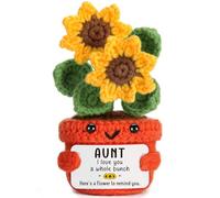 LuoHere Cadeau de Noël pour tante, cadeau d'anniversaire de la part d'un neveu et d'une nièce, cadeau de fête des mères pour femme, idée amusante faite à la main, tournesol, tante Anutie Tia Cadeau de