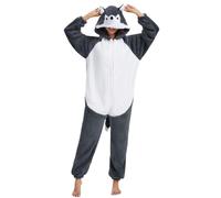 Luojida Combinaison Unisexe Adulte Pyjama Onesies Animal Cosplay Panda Deguisement Deguisement Halloween Femme Homme a Capuche Zip Kigurumi Halloween Costume Animaux Carnaval