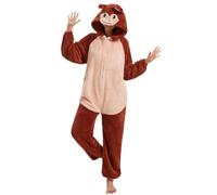 Luojida Combinaison Unisexe Adulte Pyjama Onesies Animal Cosplay Panda Deguisement Deguisement Halloween Femme Homme a Capuche Zip Kigurumi Halloween Costume Animaux Carnaval