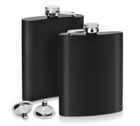 LUOJINYI Lot de 2 flasques en acier inoxydable pour spiritueux, 227 ml, flasque en acier inoxydable et entonnoir, convient pour porter de l'alcool, hommes et femmes, pour whisky, rhum et vodka