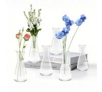 LUOJINYI Lot de 6 petits vases en verre - Petits vases en verre - Décoration de table pour décoration de mariage - Petits vases en verre - Pour décoration de table et décorations de mariage