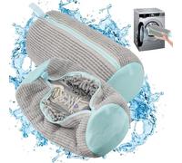 LUOJINYI Sac Lavage Chaussures Machine à Laver, 2 Pièces Sac Chaussure Machine a Laver, Sac Lavage Chaussures, pour Chaussures de Sport Baskets Blanchisserie Voyage Rangement,Nettoyage à 360 ° (Gris)