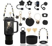 LUOJINYI Stanley Cup Accessories, Accessoire Stanley Cup,Stanley Quencher Accessoire pour Coupe Stanley, Accessoires pour Coupe Stanley 800 ML - 1100 ML (Les Tasses ne sont Pas Incluses) (Noir)