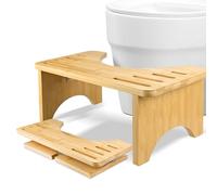 LUOJINYI Tabouret de toilette en bambou - Pliable - Sain et portable - Ergonomique - Pour salle de bain - Pour lutter contre la constipation, les ballonnements et l'élimination confortable