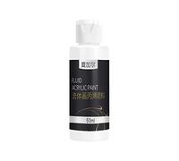 Luojuny 60 ml de peinture acrylique liquide brillant ours décoration de bureau pigment liquide fournitures d'art pour verser sur toile, verre, papier, bois, carrelage et pierres Blanc