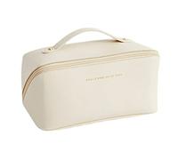 Luojuny ac à maquillage, sac de cosmétique à carrosserie haute capacité, sac de maquillage de maquillage féminin voyage en cuir faux, pour les sacs de brosse de sac de maquillage, sac de toilett
