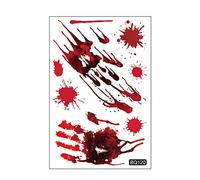 Luojuny Autocollant électrostatique sans traces, décoration d'intérieur, fantôme, ombre, sang, empreinte de main, décoration d'Halloween, décalcomanie fournitures de fête E