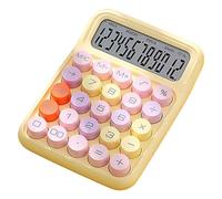 Luojuny Calculatrices standard de base - Petite calculatrice mignonne pour enfants - Grand bouton - Calculatrice de bureau simple de poche à 12 chiffres avec grand écran LCD - 4 fonctions pour