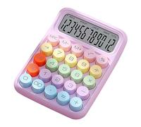 Luojuny Calculatrices standard de base - Petite calculatrice mignonne pour enfants - Grand bouton - Calculatrice de bureau simple de poche à 12 chiffres avec grand écran LCD - 4 fonctions pour