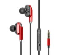 Luojuny Écouteurs Intra-Auriculaires Large Gamme sonore écouteurs filaires pour Vivo Xiaomi Oppo 3.5mm/Type-c Casque Surround stéréo avec Fil résistant amélioré nuancé Rouge 3,5 mm