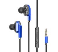 Luojuny Écouteurs Intra-Auriculaires Large Gamme sonore écouteurs filaires pour Vivo Xiaomi Oppo 3.5mm/Type-c Casque Surround stéréo avec Fil résistant amélioré nuancé Bleu Type-C