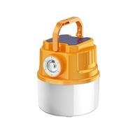 Luojuny Lampe d'extérieur compacte pour Lanterne de Camping avec indicateur de Batterie, 4 Niveaux de luminosité réglables, Rechargeable, étanche, Portable, légère, à énergie Solaire Jaune A