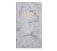 Luojuny Planificateur léger 2024 A6 Anglais en Simili Cuir relié avec Ruban Signet sans Fond Perdu Papier épais Agenda hebdomadaire Quotidien Gestion du Temps carnet de Notes Journal Gris