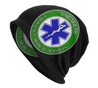LUOJZGUMU Ambulancier personnalisé Star of Life Skullies Casquettes Streetwear Hommes d’Hiver Femmes Bonnets Tricot Ambulancier paramédic Unisex Adultes Bonnets paramédicaux