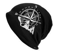LUOJZGUMU Boussole de Montagne personnalisée Navig Mountain Adventure, Casquette Bonnet, Bonnet unissexe Bonnets à Tricoter d’Hiver, Skullies de Ski d’extérieur, Bonnets