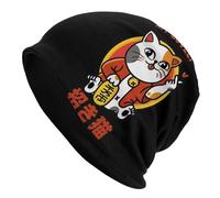 LUOJZGUMU Lucky Cats Style Japonais Hommes Femmes Bonnets Bonnets Mode Chaude Automne-Hiver Extérieur Skullies Chapeaux