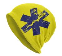 LUOJZGUMU Star of Life Sevric Casquettes Paramédic Ambulancier Vintage Skullies de Rue Adultes Bonnets Casquette Chaleureuse Chaleureuse Chaleureuse Élastique Chaude d’été