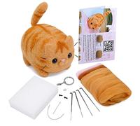 luokefe Kit de feutrage à l'aiguille avec instructions (français non garanti), kits de feutrage avec outils, kit de bricolage d'animaux avec tapis en mousse pour projets d'artisanat