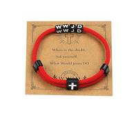 LUOKIFUR Bracelet croix, bracelet de couple, cadeau de baptême, cadeau religieux catholique chrétien, cadeau inspirant pour elle, Einheitsgrösse, Métal, Pas de gemme