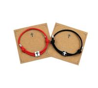 LUOKIFUR Bracelet en croix pour couple - Cadeau de baptême - Cadeau religieux chrétien catholique - Cadeau inspirant pour elle, taille unique, Métal, Pas de gemme