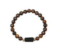 LUOKIFUR Bracelet noir en tourmaline pour homme, cadeau pour amoureux, petite amie, petit ami, collègue, papa, mari, bijoux, 8 cm, Pierre, Pas de gemme