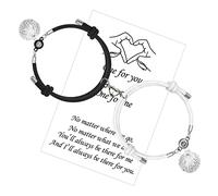 LUOKIFUR Couple Bracelet avec Projection Pierre Aimant - 100 Voix Je t'aime - Mutuel Attirer Cadeau Saint Valentin (Black-White)