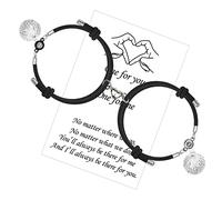 LUOKIFUR Couple Bracelet Avec Projection Pierre Aimant 100 Voix Je t'aime Mutuel Attirer Cadeau Saint Valentin (Black)