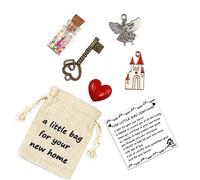 LUOKIFUR Petit Sac de Pendaison de crémaillère, Souvenir Mobile, clé, Accessoires d'ange, Cadeau/Agent Immobilier, Cadeau pour Nouvelle Maison (Style 1)