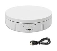 luolety Support d'affichage électrique rotatif pour photographie, plateau tournant à 360 degrés, support rotatif motorisé pour vidéo en direct, plate-forme tournante automatique, 14,6 cm (blanc)