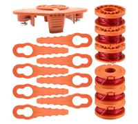 luolety WA0010 Bobine de fil pour débroussailleuse Worx WG150 WG151 WG151.5 WG152 WG153 WG1 54 WG155 WG155.5 WG156 WG157 WG160 WG160 WG160 WG166 3 WG1 65 WG175 WG180, 6 bobines, 8 lames, 1 disque