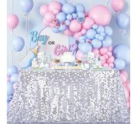 LuoluoHouse Nappe à Paillettes argentées - 127 x 269 cm - pour Mariage, Anniversaire, Saint-Valentin