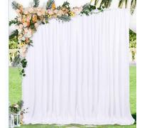 LuoluoHouse Rideaux ivoires pour Arche de Mariage à 2 Panneaux - Toile de Fond Blanche pour cérémonie de réception, 6 m - pour tonnelle, Mariage, Vacances, Plafond, lit, auvent, écharpe, décoration
