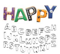 Luomorgo Lot de 26 emporte-pièces en acier inoxydable (grandes lettres de l'alphabet de 6,3 à 7,6 cm) - Outils de cuisson en métal robuste pour fondant, biscuits, pâte, anniversaire, mariage