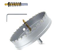 Luomorgo Scie-cloche en carbure de tungstène TCT de 155 mm avec 2 forets pilotes plaqués titane pour métal, fer, acier, bois, plastique